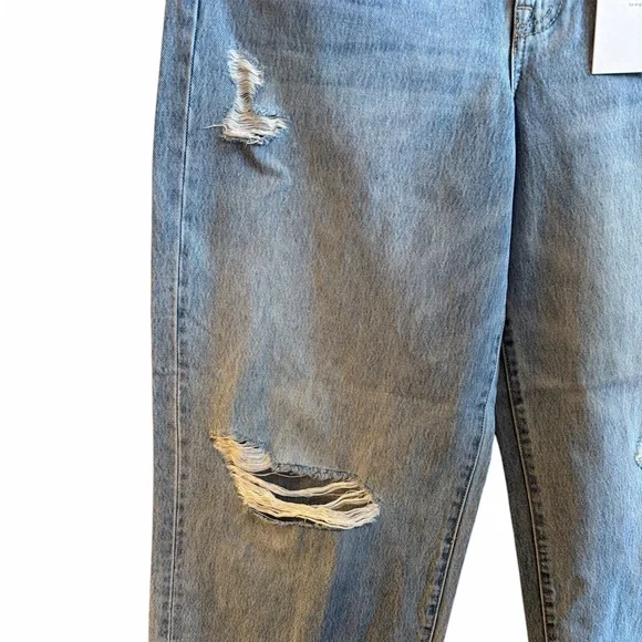 Hidden Baggy Jeans Size 30 Medium Wash High Rise Distressed Cuffed Hem NEW - Picture 6 of 14
